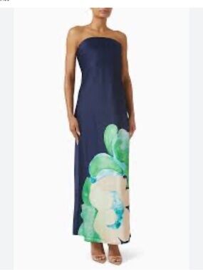 Significant Other Esme Strapless Maxi Dress Apple Daze Floral Size 4